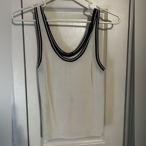 White and navy tank top